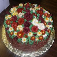 Final Class Cake (Not A Wilton Class) I was and am very proud of this cake it was chocolate with strawberry filling with a chocolate buttercream basketweave.