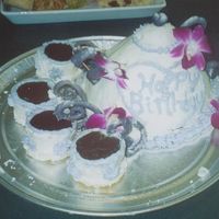 Teapot Cake Made for my daughter's 1rst birthday "Tea"! I tried marzipan for the handle and spout--i do NOT recommend it! It refused to...