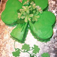St Patrick's Day ! i made from 9x13 cake and cut to shape, using icing to cover
