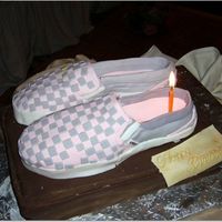 Vans Shoes Birthday Cake i made shoes by fondant and inside just a basic pound cake.