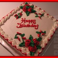 I Made This Cake For My 40Th B-Day Yellow moist cakem pineapple filling, and covered with almond flavor buttercream frosting