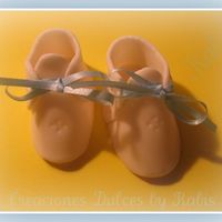 Gumpaste Baby Boy Booties I think they turned out really well for my first attempt at making them! I got so excited that I forgot to apply luster dust.