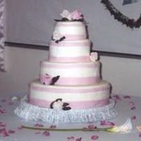 Crystal's Wedding My first wedding cake! White and chocolate layers covered in fondant.