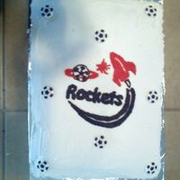 Soccer Team Cake This was made for our soccer team party. We are the rocekts so I put the team logo on the cake