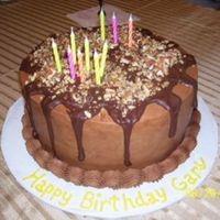 Chocolate Butter/genache Drip White Cake with chocolate genache drop...has been a popular request!