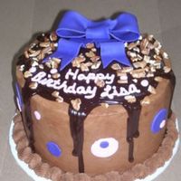 Chocolate Cake/purple Bow & Dots 