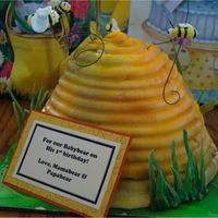 Beehive Cake This was my son's irst birthday cake from last week. The grass is made of gumpaste, the cake is buttercream and buttercream filling. I...