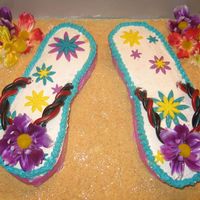Flip Flop Cake I copied this from another picture on this website, but changed the colors. I am donating this cake for a cake walk for breast cancer...