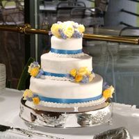 First Wedding Cake; First Cake With Fondant This was my very first wedding cake! I was so nervous! This was also my first experience using fondant. The cake was the traditional french...