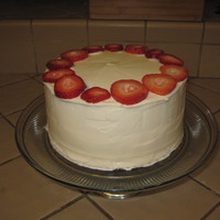 Plain O' Practice Cake I made my first WASC last night. Filled it with bavarian cream and almond buttercream icing. I added strawberry slices with sugar sprinkled...