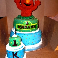 Elmo First Birthday Cake Made this cake for a first birthday.... fondant covered, Elmo was combo of modeling chocolate/RKT then texture added from RI. I had big...