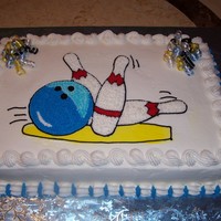 Bowling Birthday I made this chocolate cake with buttercream frosting, for a friend at out local bowling center.