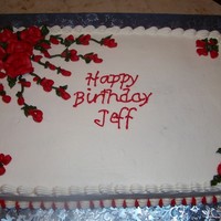 A Friends Valentine Birthday Dark chocolate cake, with BC icing. He loved it!!!