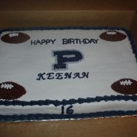 Dsc01494.jpg This was a birhtday cake I made for a my cousins birthday he was 16. The P was for the high school he attends it what goes on all the...