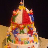 Clown Cake This was based off of a cake on the Wilton website. I had a great time doing it! Thanks for looking :-)