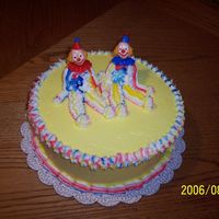 My "it" Cake Learned that you really have to pay attention to the colors. The arm on the right clown really stick out with the red.