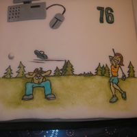 25Th Anniversary I used food coluring to paint this funny sketch for golf.