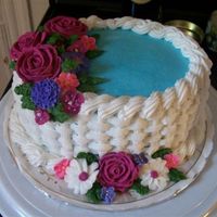 Basketweave This is the final cake from Wilton course 2. I was actually surprised how cool it came out!