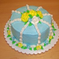 Final Wilton Course 1 Cake This is the second cake that i've ever made so it's lackin a little in technique!