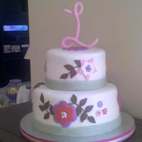 Shower For Lilly Baby shower cake inspired by bedding. Yellow cake w/strawberry cream filling.