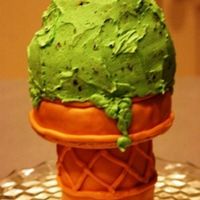 I Scream For Ice Cream The ice cream cone is cake covered in fondant. The "ice cream" is rice krispy treats covered in buttercream I dyed green and...