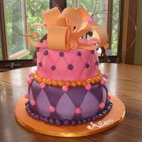 Sweet Sixteen Cake This is my first attempt at a two-tier fondant cake. The cake is the Yellow cake Durable cake recipe with chocolate chip filling and the...