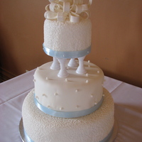 First Wedding Cake! This is my first wedding cake. 6", 10", 14" fondant covered. Thanks for looking!!