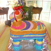 Pinata Cake This was an idea from cake central that I fell in love by crazycakes.Vanilla 1/2 sheet cake with lemon mousse filling. The feet and head...