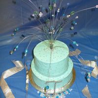 Justine's 13Th Birthday cake for my friend's daughter who was turning 13. She said she wanted something "blue and sparkly"