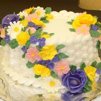 Final Cake For Wilton Level 2 Class My teacher made us cascade all the way to the bottom (unlike what the book showed), and she said we didn't have to use the little...