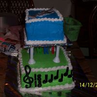 Music Cake I made this cake for a friend who was turning 18, there is a trumpet on top. The buttercream is melting because it was august in FL with 90...