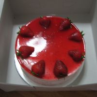 Strawberry Mousse Cake Made this and a mango mousse cake in class yesterday. My first attempt.