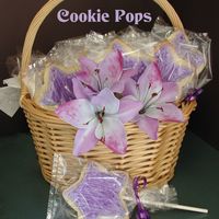 Cookie Pops Sugar cookie pop favors for a child's b-day party. They matched the theme of the b-day cake.