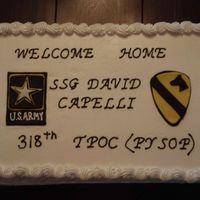 Welcome_Home_Army.jpg Welcome home cake. BC with fondant accessories.