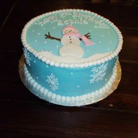 Snowman Birthday Snowman birthday cake for a little girl. BC with fondant snowman.