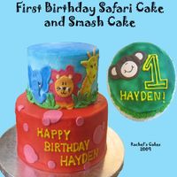 Safari 1St Birthday Cake theme is based on the partyware provided by customer. TFL