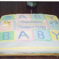 Baby Shower Blanket This was a cake for 2 expecting mothers having one baby shower.