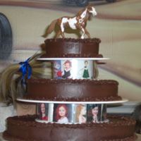 Horse 10Th 3 Tiered Birthday Cake This was for my daughters 10th birthday. Made with the Wilton set "Tailored Tiers Cake Display Set". Put pictures from birth to...