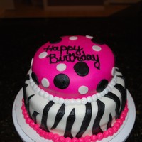Hot Pink Zebra Cake Vanilla cake with strawberry filling covered in fondant with fondant decorations. This cake was so much fun to make