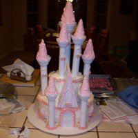 Pink Castle Cake Dream castle cake made with buttercream and fondant