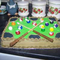 Pool Table Fondant Pool Balls and stacks made from fondant and a dowl rod