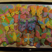 Butterflies Thanks for looking! These were for a 10 year olds butterfly birthday! Vanilla butter cookies with glaze!