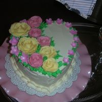 Birthday Cake I made this cake for my Mother-in-law's birthday. It is carrot cake with cream cheese frosting and buttercream roses. The smallest...