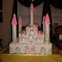 Castle Cake Birthday cake for my niece. Bottom is a dummy.