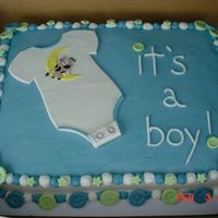Baby Boy Thanks for the help on this cake my fellow cake friends. They loved it all. I got an order the same day for one done in pink...