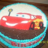 Lightning Mcqueen Cake For 6 Yr Old Son Chocolate cake, BC icing, top done with star tip. (First attempt at this.) My 6 yr old was more than thrilled with his cake. I was so glad...