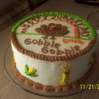 Turkey Cake Thanksgiving themed *dummy* with free handed turkey, cornstalks, & ears of corn. Just a practice lesson, seen some cool techniques on...