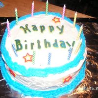 Happy Birthday just a simple double round pan layer cake with simple buttercream icing.