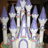 Princess Castle french vanilla cake w/ buttercream. This cake took a lot of time but the little girl loved it!