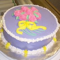 Wilton Course I Final Cake My final cake for Course 1. It was so humid the roses were a littledifficult to work with. But luckily, leaves cover many sins!Looking...